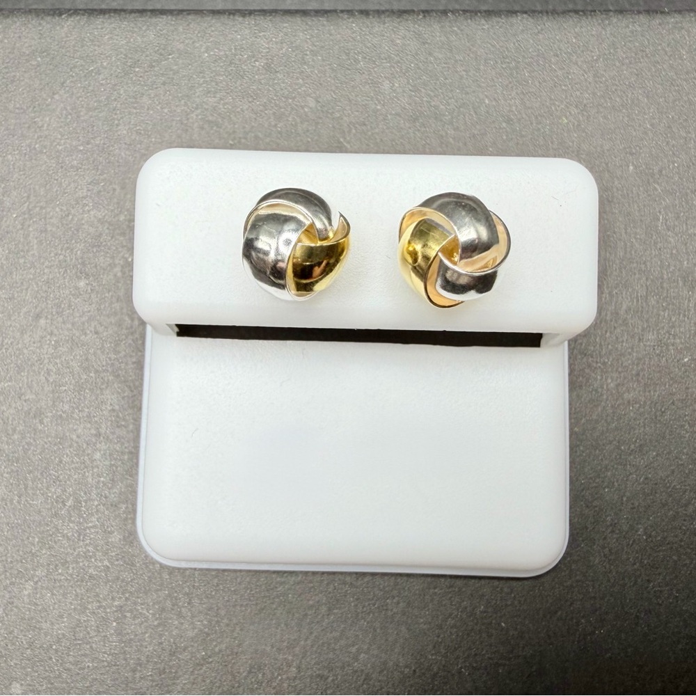 New Sterling Silver 925 Knot Stud Earrings with Black Faceted Stones